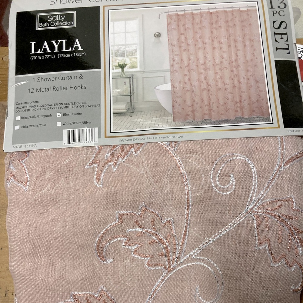 13 piece shower curtain with hooks
